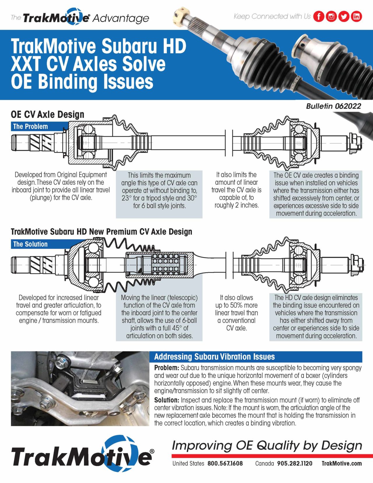 Trakmotive Subaru Hd Xxt Cv Axles Solve Oe Binding Issues